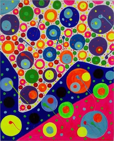 Obra 19 de puntillismo abstracto por Gabino Amaya